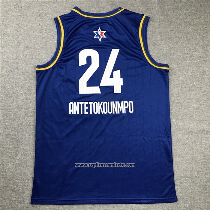 Camiseta All Star 2020 Milwaukee Bucks Giannis Antetokounmpo #24 Azul